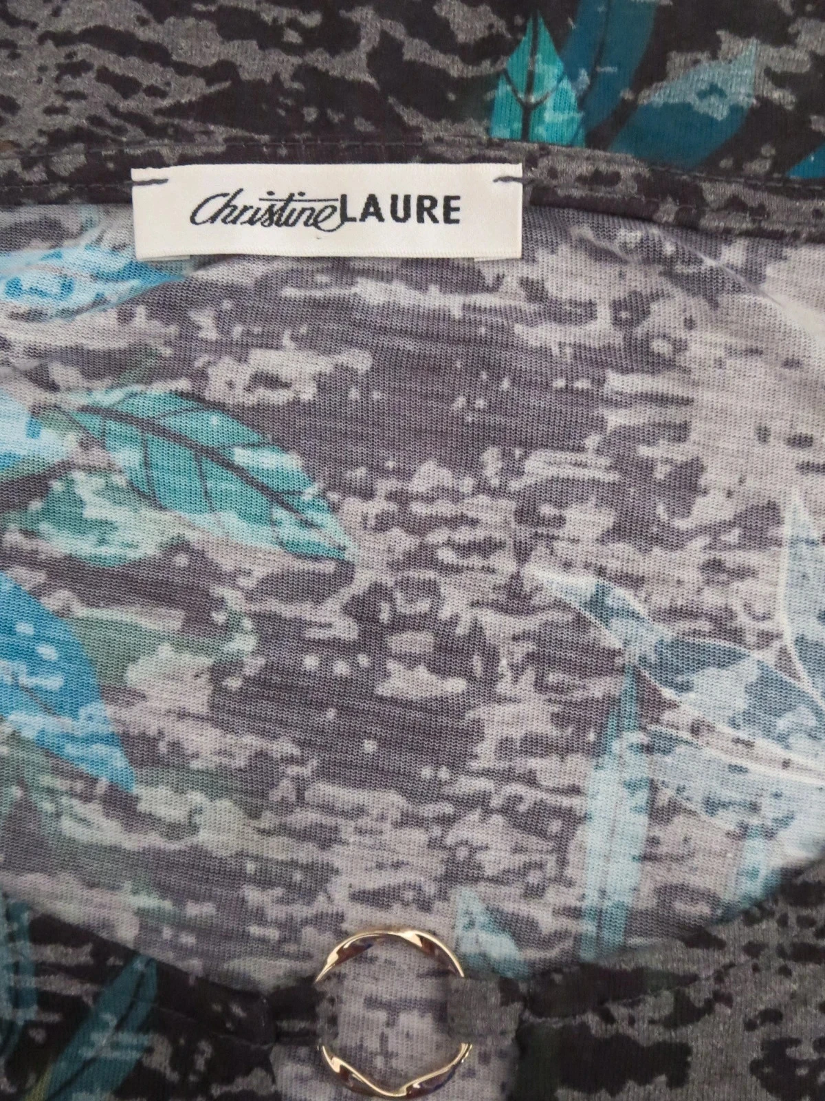 T-shirt chic motifs floraux et strass Christine Laure - Taille 44/46 – photo 3